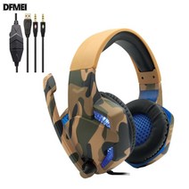 DFMEI 머리띠 닭먹기 게임 e스포츠 케이블 3.5mm 발광 헤드셋, 노란색