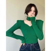 라임색니트 가을 연두색 티셔츠 긴팔 여성 겨울 스웨터 니트