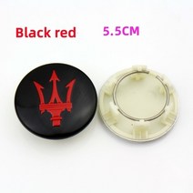 호환 마세라티 그란투리스모 콰트로포르테 지브리 르반테 GT 휠 센터 캡 엠블럼 배지 스타일링 액세서리, 12.4PCS Black Red