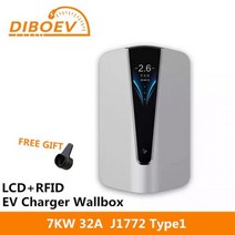 EVSE 월박스 EV 자동차 충전기 전기 충전 스테이션 타입 2 48A 22KW 3 상 IEC62196-2 플러그 5m 케이블 694887, 32A J1772 Type1 694887