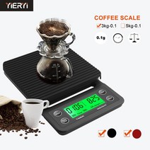 산업용 전자 크레인 호이스트 저울 타이머 내장 3kg 0.1g 5kg 0.1g 드립 커피 휴대용 주방 고정밀 lcd, 블랙 5kg 0.1g