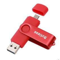 ROTIESS USB3.0 c타입 대용량 유에스비메모리 2in1 OTG 빨간, 32GB