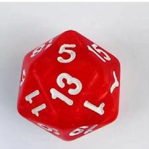 [GAME]D20 컬러 아크릴 다면체 주사위 게임 세트 파티 소용돌이 DND 10 면, 05 Red-1