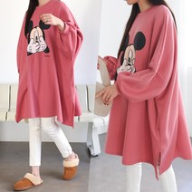 하늘바라기 여성용 웁스 마우스 기모 원피스