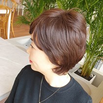 가발프랜즈 여자보브컷 커트머리펌 통가발 중년여성가발 뽕머리 세련된헤어, 1개, 내추럴브라운