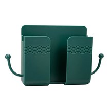 벽 마운트 스토리지 주최자 리모컨 랙 휴대 전화 플러그 충전, 녹색