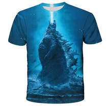 공룡피규어 고질라 대 콩 킹 3D 프린트 티셔츠 어린이 패션 반팔 남아여아 키즈 상의 선물, [06] 150cm, [03] CT-1861