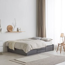 [무헤드최강자!] 파로마 딜라잇 무헤드 통수납침대 퀸 20T라텍폼스매트포함 / 퀸침대, 그레이