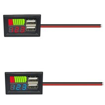 절연 저항 측정기USB 5V 2.4A 자동차 전압계 패널 12V-24V 3S-7S 리튬 배터리 용량 표시기 전원 테스터 이, 01 빨간