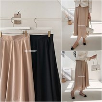 봄 미디 플레어 스커트 하늘하늘 무지 치마 올리졸리SMW38
