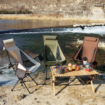 경량캠핑의자 백팩킹의자 릴렉스 체어 낚시, 블랙