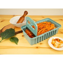 푸시앤컷 김치자르미 도마없이 김치자르는 통 배추김치 파김치 밀폐용기, 그레이, 그레이