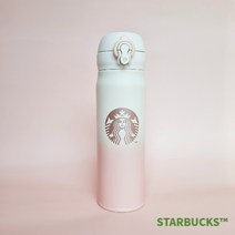 스타벅스 컵 텀블러 여성 2023 하이 304 스테인리스 스틸 여성 커피 물컵 바운스 500ML, 블루핑크
