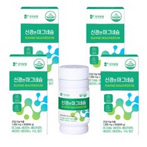 한미양행 신경엔 미국산 마그네슘 망간 구리 비타민B 비타민A 베타카로틴 비타민D 상어연골 초록입홍합분말 MSM근육기능유지 눈떨림 방지 활력 영양제 1000mg, 신경엔 마그네슘 4박스 (1년치)