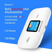 4G Lte 라우터 무선 와이파이 공유기 휴대용 야외 핫스팟 포켓 Mifi 150mbps, 중국_3000mAh | 녹색