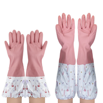 편이로움 기모 고무장갑 주방장갑 팔토시 장갑 밴드형 3종세트 김장, 기본 M (5개세트)