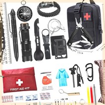 서바이벌 종합 생존장비용품 가방세트 올인원 캠핑 키트 응급 재난대비 비상용품 피난 가방 긴급 구조 가방 가족 방재 가방 야외 캠프 서바이벌 도구 세트 캠핑 등산 용품, 원정대 업그레이드
