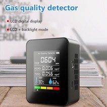 실내 공기질 측정기 오염도 유해물질 전문 측정 감지기 5in1 co2 meter 디지털 온도 습도 테스터 이산화탄소 휴대용 온도 습도 공기 품질 모니터, 검은색