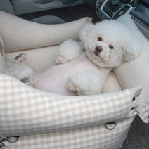 강아지 카시트 고양이 카시트 깔끔 커버분리형 리토가토 린넨 체크 / 카시트+안전고리1세트, 레드
