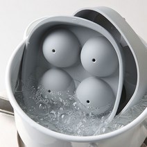 아름다운공간 국내제작 실리콘 아이스몰드 얼음틀 왕볼4구(3color), 핑크