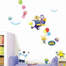 현대시트 PPS-58509 뽀로로 비행기놀이 포인트스티커, 혼합색상