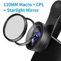 핸드폰렌즈 어안렌즈 스마트폰망원렌즈 martvsen 120mm 매크로 렌즈 iphone samsung andriod 용 전문 5k hd 10x 슈퍼 매크로 범용 클립 카메라, 은