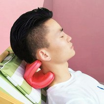 휴대용 경추 스트레칭 쿠션 목 베개 요가 필라테스 1목스트레칭폼-그레이 목베개 휴대용베개 목견인기 경추스트, 2목스트레칭폼-레드