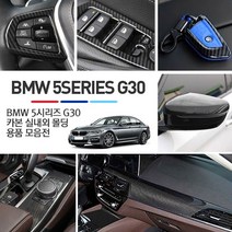 포원 BMW 5시리즈 G30 실내 인테리어 카본 몰딩 튜닝 520d 530d 530i 용품, 20_카본하이브리드키케이스(블루)+키링(레드)