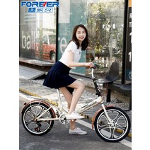접이식미니벨로 여성용 폴딩 자전거 초경량 휴대용 소형 미니 기어변속 바퀴 성인용, [21] 플래그십 변속 쓰리 나이프 - 레트로 옐로우, [03] 22인치