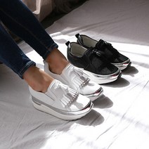 준디자인 7cm 키높이 여성 가죽 스니커즈 슬립온 발편한 쿠션 운동화 푹신한 캔버스화 캠퍼스화 통굽