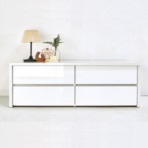 데코라인 비다르 1500 2단 와이드 서랍장, 색상:워시투톤