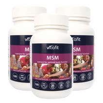 비타핏 (Vitafit) MSM (식이유황) 600mg 100 캡슐 X 3개, 300캡슐, 1세트