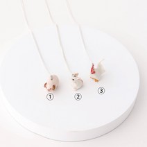 국내제작 팬던트 동물목걸이 닭 돼지 쥐 은목걸이 띠목걸이 돼지미니어처 닭미니어쳐 돼지미니어쳐