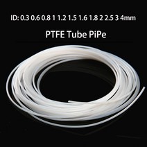 배관 PTFE 튜브 ID 0.3 0.6 0.8 1 1.2 1.5 1.6 1.8 2 2.5 3mm 필라멘트 고온 내식성 3d 프린터 부품 파이프 J-헤드, 07 ID 0.8xOD 1.6mm