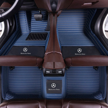 메르세데스 벤츠 C 클래스 C300 C200 AMG 시리즈 자동차 카펫 커버 발 패드에 적합 2021 전천후 논 슬립 방수 전체 커버리지 고급 가죽 자동차 바닥 매트자동차 액세서리, 파란색, C 웨건 2014 년 -2020 년