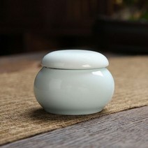 밀폐유리병 원두보관통 유리용기 미니 컬러 유약 세라믹 항아리 도자기 약품 캔 차 향수 가루 연고 밀폐 보관, 6.3x4.5cm, E