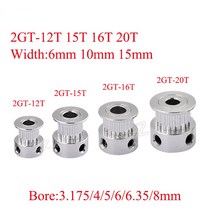 2GT 12 15 16 20 톱니 타이밍 풀리 보어 3.17/4/5/6/6.35/8mm GT2 벨트 폭 6mm 10mm 3D 프린터 CNC 부품, 10 20 Teeth Bore 4mm_02 10mm