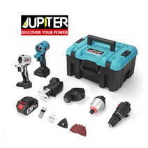 주피터 멀티드릴 콤보셋트 10종 5종 JMD20-401B 무선 충전 컷쏘 멀티커터 샌더 함마 마끼다 배터리 호환, 5종세트+배터리4.0 (2개)+충전아답타, 2개