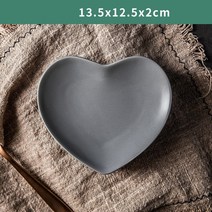 유럽 단단한 심장 모양 세라믹 접시 연인의 도자기 저녁 식사 접시 미끄럼 방지 스테이크 과일 트레이 샐러드 견과류 스낵 식기, 그림으로, 그레이 S
