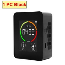 이산화탄소 경보기 co2 meter co2 detector 다기능 온습도계 홈 지능형, 협력사, 1 개 블랙