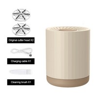 휴대용 헤어 볼 트리머 보풀 제거기 패브릭 면도기 의류 퍼즈 펠렛 리무버 USB 충전 플러그 이중 사용 예비, 한개옵션1, 02 Khaki two blades