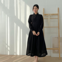 민한복 아테네 여성 계량 철릭 원피스 여자 개량 퓨전 허리 치마 드레스 생활한복