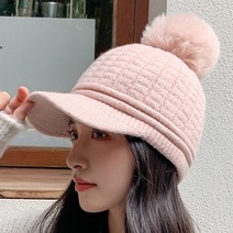 데이즈원 여성 방울모자 털모자 여자 니트 골프모자 캡모자