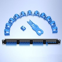 컴퓨터 PC ZoeRax RJ45 포트 잠금 장치 1 키 이더넷 허브 여성 방진 커버 캡 보호대 데스크탑 라우터와, 02 Blue_02 24PCS