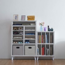 Sunshine 칸막이 책장 서류함 사무실 보관함 정리 선반 오픈 책꽂이, 진그레이화이트