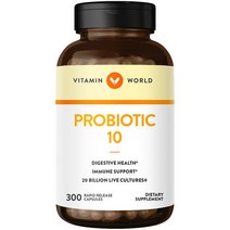 비타민월드 프로바이오틱 10 200억 유산균 300 캡슐 / Vitamin World Probiotic10 20Billion 300 Capsules, 1병, 300정