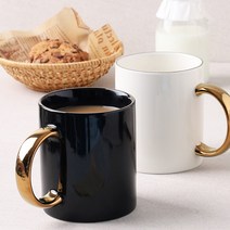 골드싸롱 카페 커플 머그컵 아메리카노 커피 머그잔 라떼컵, 1개, 01-골드싸롱 머그컵 흰둥