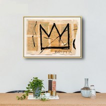 Jean-Michel Basquiat 장 미쉘 바스키아 그림 작품 왕관, 우드