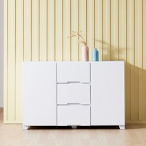 힘찬리빙 브루노 1200 3단 거실수납장 안방 베란다 다용도 높은 옷 수납장, 브루노 1200 3단 수납장, 화이트(무광)