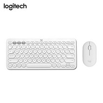 로지텍 멀티 디바이스 블루투스 키보드 K380 Pebble 마우스 세트, 화이트세트, 로지텍블루투스키보드